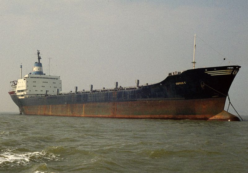 SOPHIA C laid up in the River Blackwater. Date: 5 September 1982.